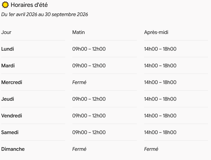 Déchèterie 2026 été